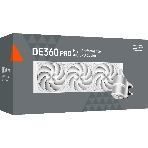Система охлаждения Water Cooling System PCCooler DE360 Pro WH (300W, 360мм, White, ARGB Pump, Fans: 3x120мм, 86.73CFM, 32dBA, 2200RPM/Pump height 57мм, 28dBA, 3200RPM, Rad thickness 27мм/S: 1851, 1700, 1200, 115X, AM5, AM4, AM3), фото2