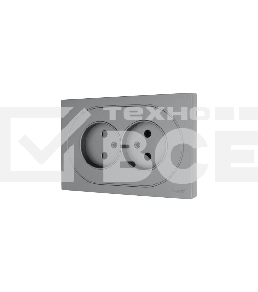Розетка 2-м LEZARD СП OSEN без заземл. ПБТ, механизм, серый матовый 743-7400-128B