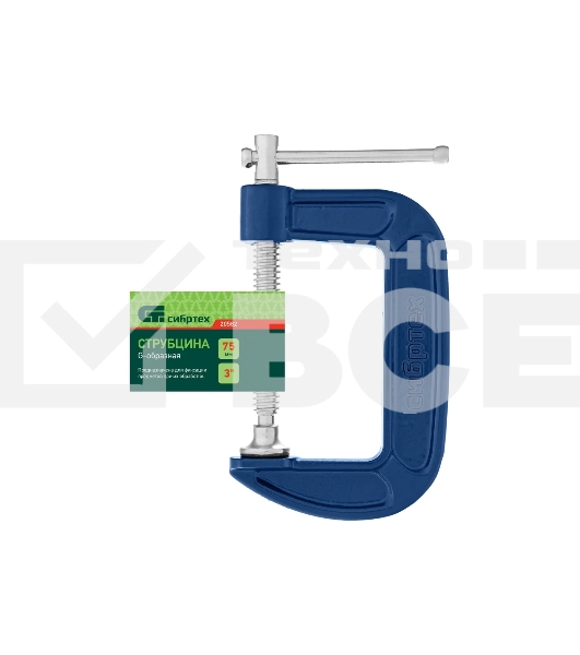 Струбцина Сибртех 20582 g-образная, 75 мм