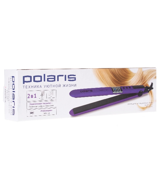 Выпрямитель для волос Polaris PHS-2405К фиолетовый, 25 мм, 230 °C, 5 режимов
