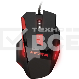 Мышь проводная Qumo Predator M80 черный, 3200 dpi, USB, кнопки - 8