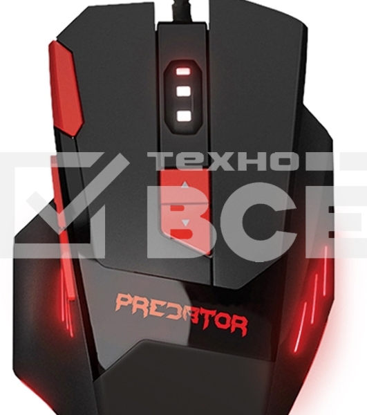 Мышь проводная Qumo Predator M80 черный, 3200 dpi, USB, кнопки - 8