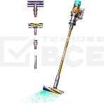 Пылесос вертикальный Dyson SV46 V12 Detect Slim Absolute золотистый/серебристый, питание от аккумулятора, 150 Вт, уборка сухая, пылесборник 0.35 л, работа от АКБ max 60 мин, фото3