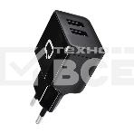Сетевое зарядное устройство Qumo Energy (Charger 0062), 2 USB, 3.1A, Micro USB cable, черный, фото 1