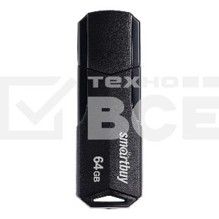 Флешка USB R/W 2.0 Smartbuy 64Gb, CLUE черный