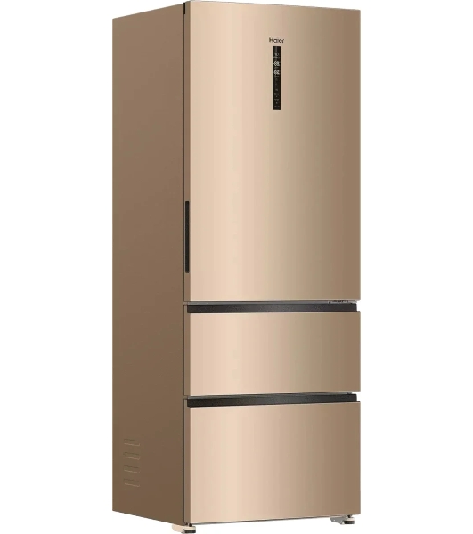 Холодильник Haier A4F742CGGU1 золотистый трехкамерный 277/129л морозилка снизу, No Frost