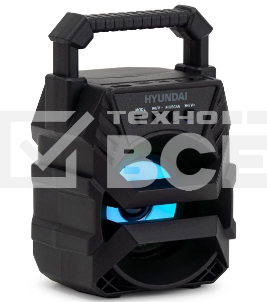 Колонка портативная Hyundai H-PS1000 черный 9 Вт 1.0 BT/USB 10м 500mAh