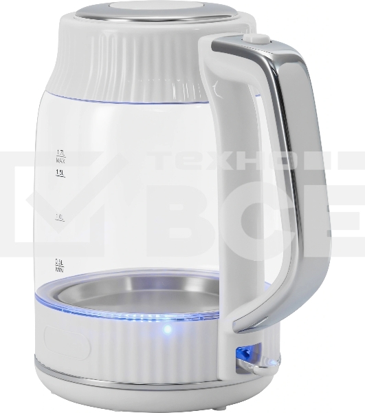 Чайник электрический Vitek VT-WK1059 1.7л. 2200Вт белый корпус: стекло/пластик