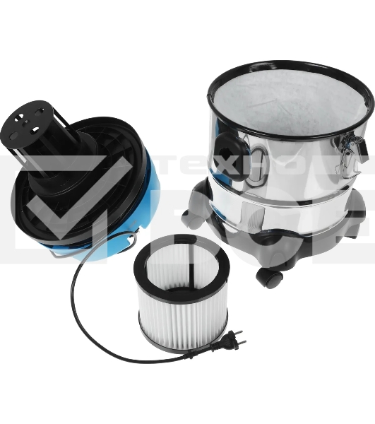 Пылесос Deerma DEM-TJ151W синий/серебристый, 250/1400 Вт, уборка сухая/влажная/сбор жидкости, пылесборник мешок/контейнер 21 л