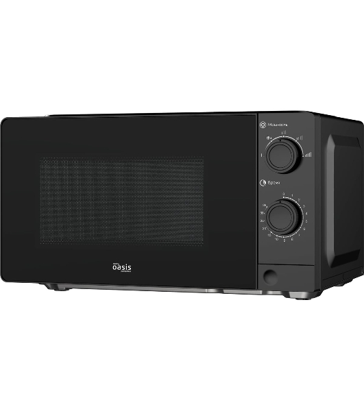 Микроволновая печь Oasis MW-70XB черный, 20 л, 700 Вт, переключатели - поворотный механизм