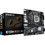 Материнская плата Gigabyte B760M-H V2, LGA 1700, Intel B760, 2xDDR5, 4xSATA, 1xM.2, 1xPCIe 4.0 x16, 1xPCIe x1, 1xHDMI, 1xDP, 1x1Gb LAN, 3xUSB-A 5Gbps, 4xUSB-A 2.0, 3x3.5 мм, 7.1, mATX, фото 1