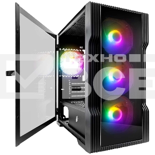Компьютерный корпус 1STPLAYER TRILOBITE T3-G Black / mATX, TG / 4x 120mm LED fans inc. / T3-G-BK-4F1