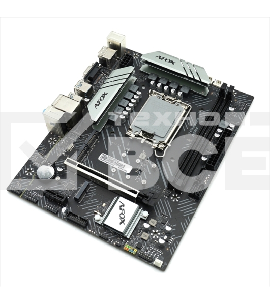 Материнская плата AFOX B760D4-MA5-V2, LGA 1700, Intel B760, 2xDDR4, 3xSATA, 1xM.2, 1xPCIe 4.0 x16, 1xPCIe x1, 1xMini PCIe, 1xHDMI, 1xD-Sub, 1x 1Gb LAN, 4xUSB-A 3.0, 2xUSB 2.0, 3x3.5 мм, 5.1, mATX