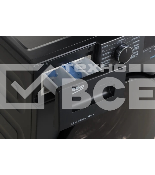 Стиральная машина Beko WSPE7H616A темно-серый, загрузка фронтальная 7,5 кг, 1200 об/мин., класс: А