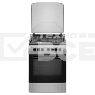 Плита комбинированная Kraft KF-FSK6402ES серый, конфорок 4 шт, духовка 70 л, 60 см x 87 см x 63 см