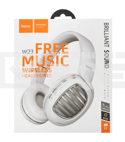 Беспроводные/проводные наушники Hoco W23 BRILLIANT белый, накладные, Bluetooth + проводной, до 8 ч
