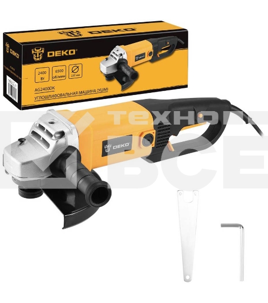 Угловая шлифовальная машина (УШМ) DEKO AG2400DK, 230мм, 2400 Вт