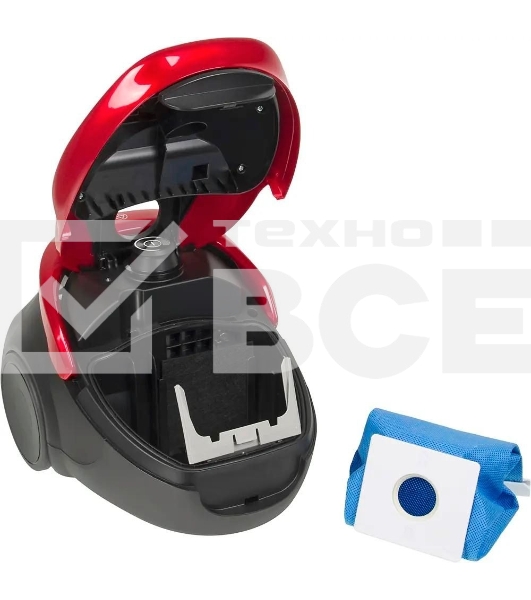 Пылесос Samsung VC20M257AWR красный, 460/2000 Вт, уборка сухая, пылесборник мешок 2.5 л