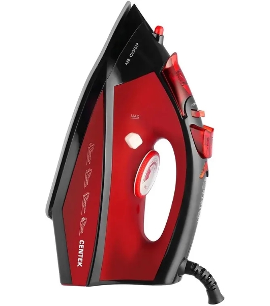 Утюг Centek CT-2355 красный, 2500 Вт, 45 г/мин, 160 г/мин, 270 мл