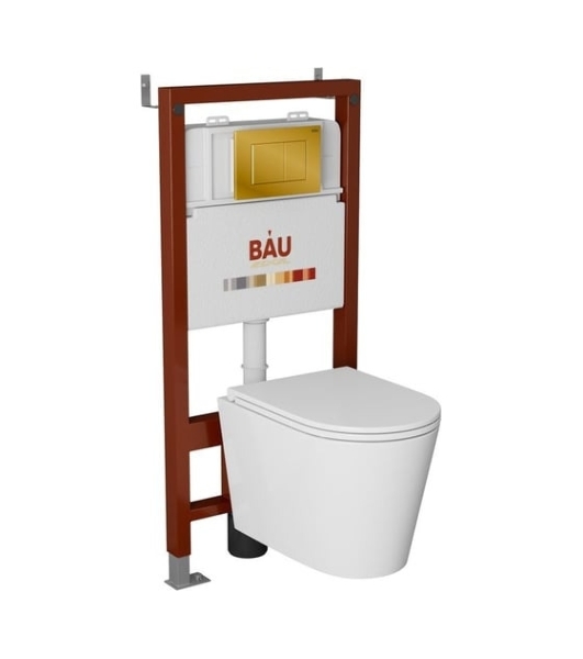 Комплект BAU 6 в 1: инсталляция BAU PRO, унитаз подвесной торнадо Bau Nimb Hurricane-3, сиденье дюропласт микролифт, кнопка смыва BAU Soul, черная матовая