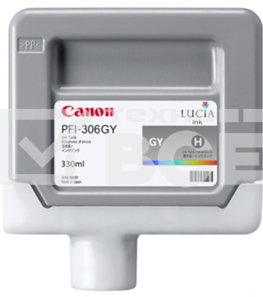 Картридж струйный Canon PFI-306 GY (6666B001) серый (330 мл) для Canon iPF8300S/8400/9400S/9400