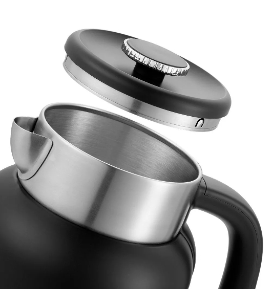 Чайник электрический Kitfort КТ-6196-1 1.5л. 2200Вт черный/серебристый (корпус: нержавеющая сталь)