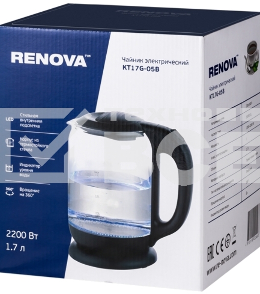 Чайник электрический Renova KT17G-05B