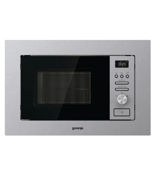 Микроволновая печь встраиваемая Gorenje BMI201AG1X нержавеющая сталь, 20 л, 800 Вт, переключатели - поворотный механизм/кнопки