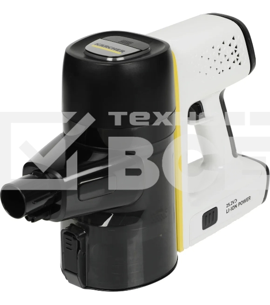 Пылесос вертикальный/ручной Karcher VC 6 Cordless ourFamily белый/чёрный, питание от аккумулятора, 250 Вт, уборка сухая, пылесборник 0.8 л, работа от АКБ max - 50 мин