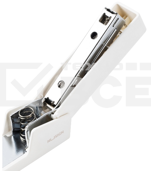 Степлер Deli ENS084 Nusign 24/6 26/6 (20 листов) белый, 100 скоб, коробка