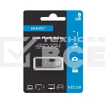 Флеш диск Maxvi MK 8GB USB 2.0 dark-grey, монолит, металл, фото3