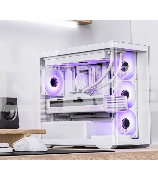 Корпус без блока питания JONSBO D300, Mini-Tower, TG, no fan, 2xUSB-A 3.2 + 1xUSB-C 3.2, mATX, mITX White