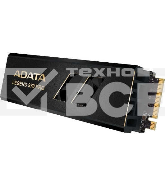Накопитель SSD ADATA Legend 970 Pro, 1000 Гб, M.2 2280, PCIe 5.0 x4, NVMe 2.0, 3D TLC, R/W 13000/5800 МБ/сек, радиатор с вентилятором