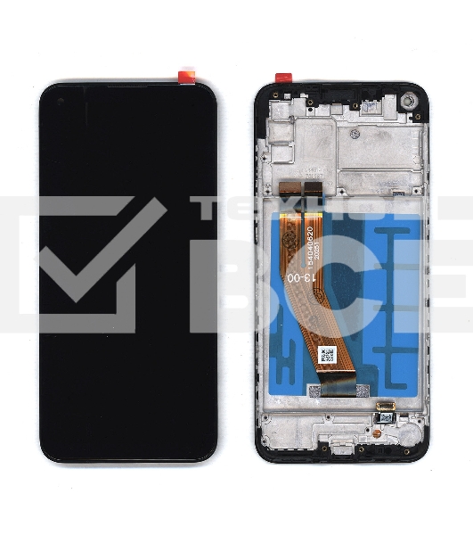 Дисплей (модуль) для Samsung Galaxy A11 SM-A115 в сборе с тачскрином и рамкой (N,G ver.) черный