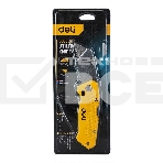 Строительный складной нож с Т-образным лезвием Deli DL006Z в комплекте 6 лезвий, сталь SK2, рукоятка из цинкового сплава, фото2