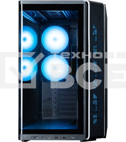 Компьютерный корпус ZALMAN MidTower P60 black (ATX, без БП, 2xUSB 3.0+USB Type C, 5x120мм ARGb) (Zalman P60 Black)
