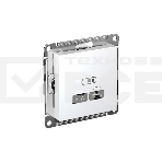 Розетка USB SE тип-C 65W высокоскор. заряд. QC, PD, мех. AtlasDesign белый, фото 1