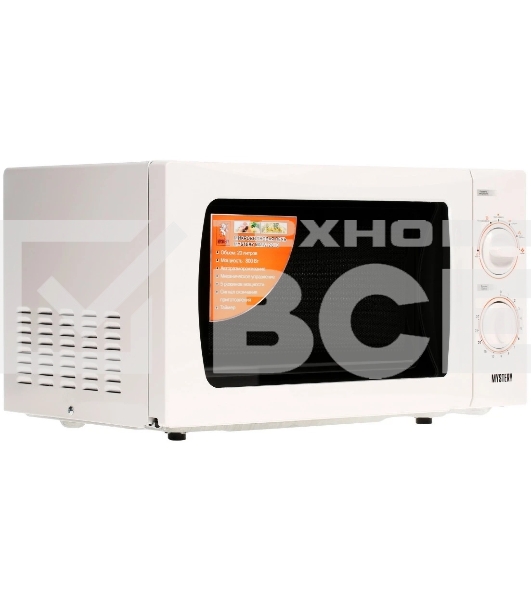 Микроволновая печь Mystery MMW-2013 белый, 20 л, 800 Вт, переключатели - поворотный механизм