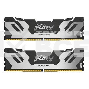 Оперативная память Kingston Fury Renegade, DDR5, 48GB (2x24GB), 7200MHz, CL38, с радиатором, серебристый/чёрный