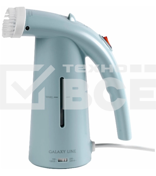 Отпариватель Galaxy Line GL 6196, синий, ручной, 700 Вт, контейнер для воды 150 мл