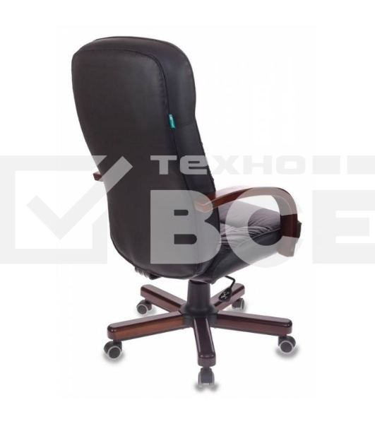 Кресло руководителя Бюрократ T-9908/WALNUT черный, кожа, крестовина металл