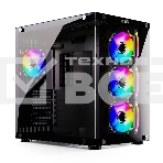 Компьютерный корпус ABR Sea View Black (1*USB Type-C, 2*USB 2.0, HD Audio, 4xRGB Fan, ATX, Micro-ATX), фото 1