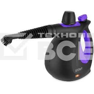 Пароочиститель ручной Kitfort КТ-9195 1050Вт черный/фиолетовый
