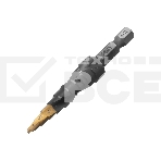 Сверло ступенчатое Denzel 4-5-6-7-8-9-10-11-12 мм, Р6М5, 6-гр. хвостовик 723602, фото 1