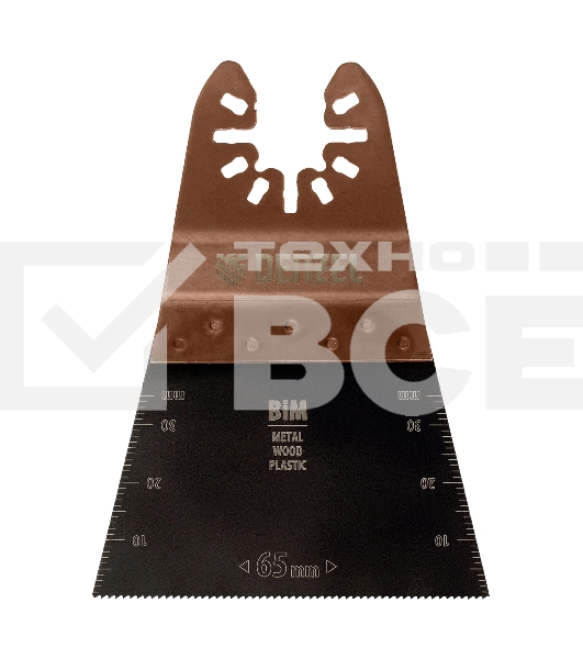 Насадка для МФИ Denzel режущая прямая, BiM, по металлу и дереву, 65 x 1,2 мм, мелкий зуб