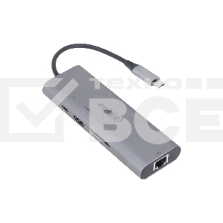 Док станция Dahua 8 in 1 USB 3.1 Type-C to USB 3.0 + HDMI + RJ45 + SD/TF + PD Docking Station