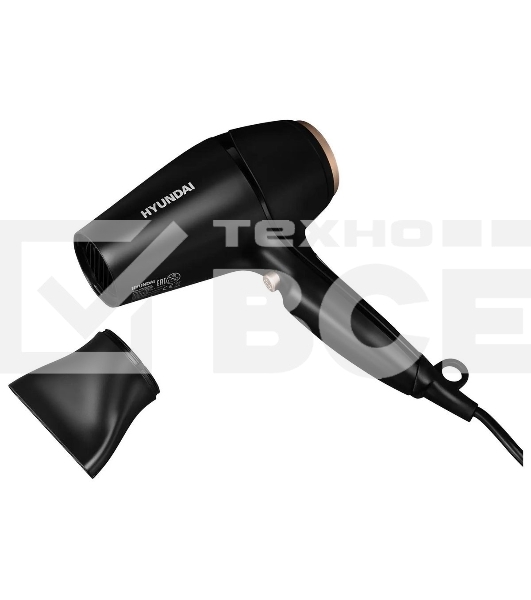 Фен Hyundai H-HD0767 черный, 2000 Вт, ионизация