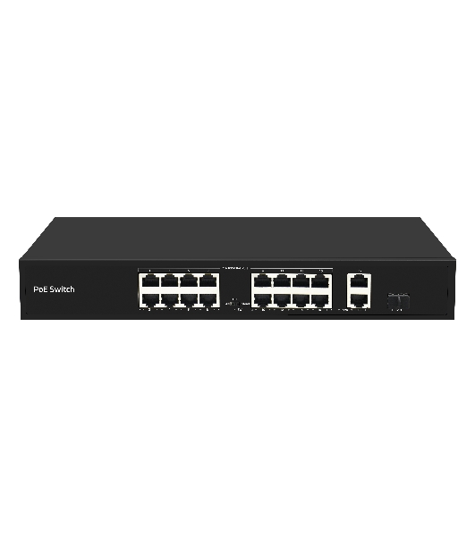 Коммутатор GIGALINK GL-SW-F005-16P, 16×100 Мбит/с PoE + 2×1 Гбит/с + 1×1 Гбит/с SFP, неуправляемый