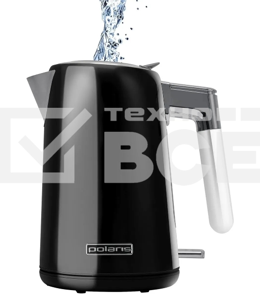 Чайник электрический Polaris PWK 1746CA Water Way Pro 1.7л. 2200Вт черный (корпус: нержавеющая сталь)