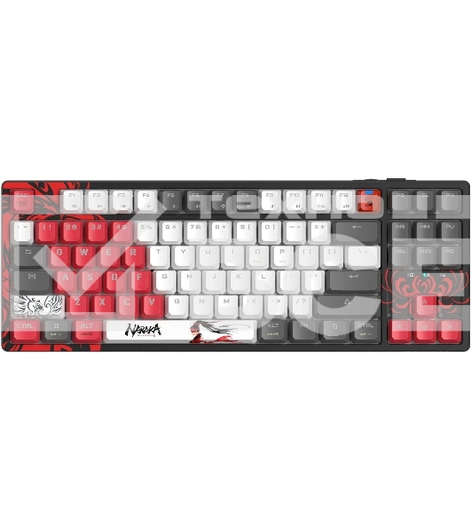 Клавиатура A4Tech Bloody WS87 Naraka беспроводная USB, Bluetooth/Радиоканал черный/красный